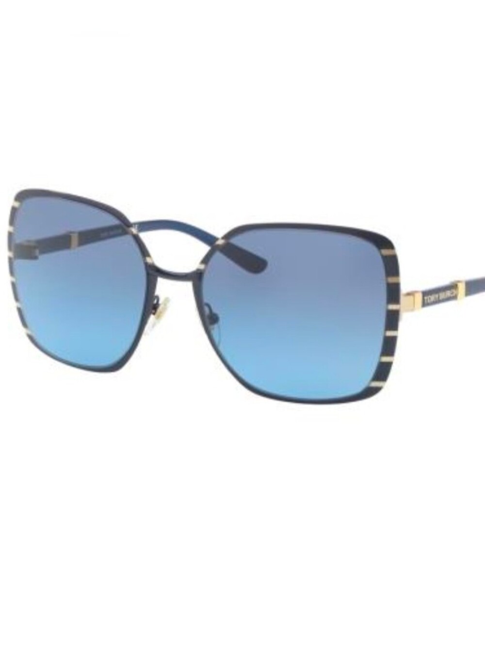 NWT TORY BURCH Blue Gradient Sunglasses with Tan Case and Pouch